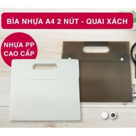 Bìa nhựa A4 2 nút - quai xách