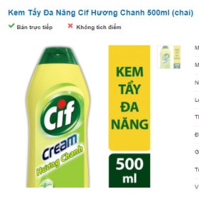 Kem Tẩy Đa Năng Cif Hương Chanh 500ml