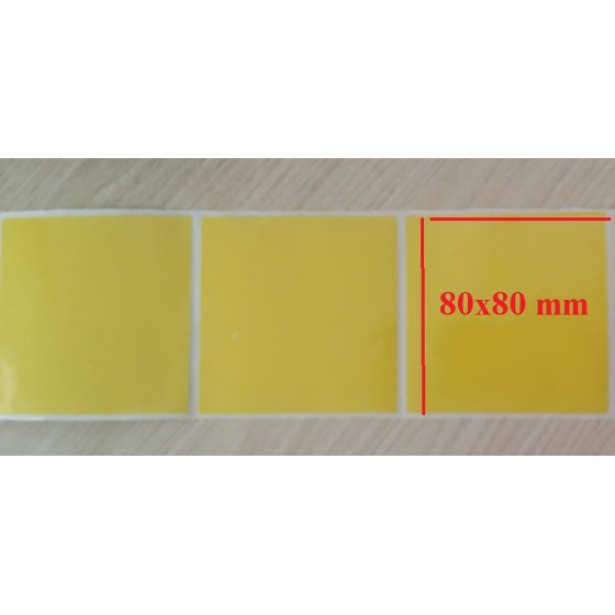 Decal barcode nhiệt 80x80 50m vàng - 574 con 