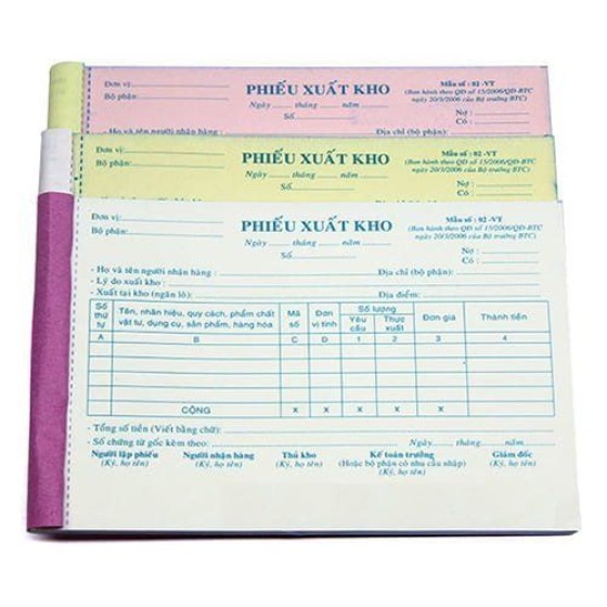 Phiếu xuất kho 3 liên 13x19cm 